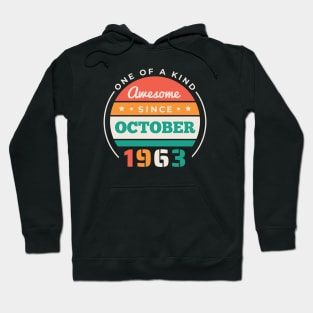 Retro Awesome Since October 1963 Birthday Vintage Bday 1963 Hoodie